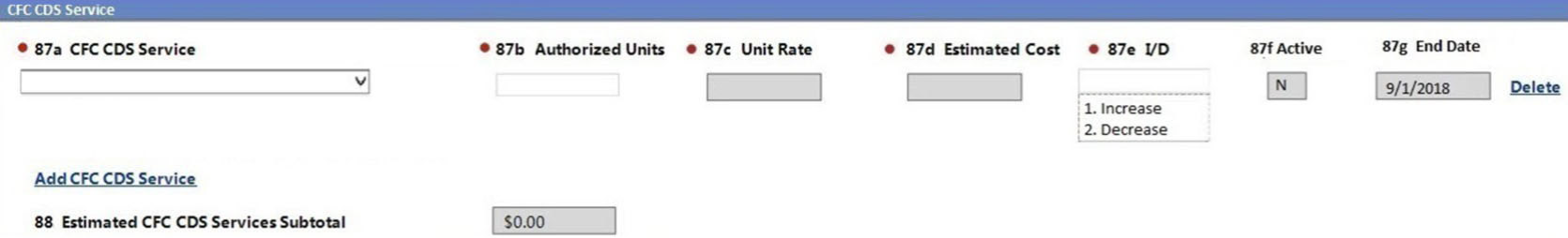 LTC Online Portal Individual Plan of Care screenshot